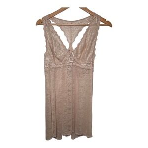 Nude Beige Lace Babydoll‎ Chemise Nightgown Slip Dress Lingerie Size XL